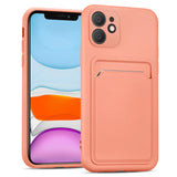 iPhone 11 Handyhülle in Rosa mit Kameraschutz und Kartenfach