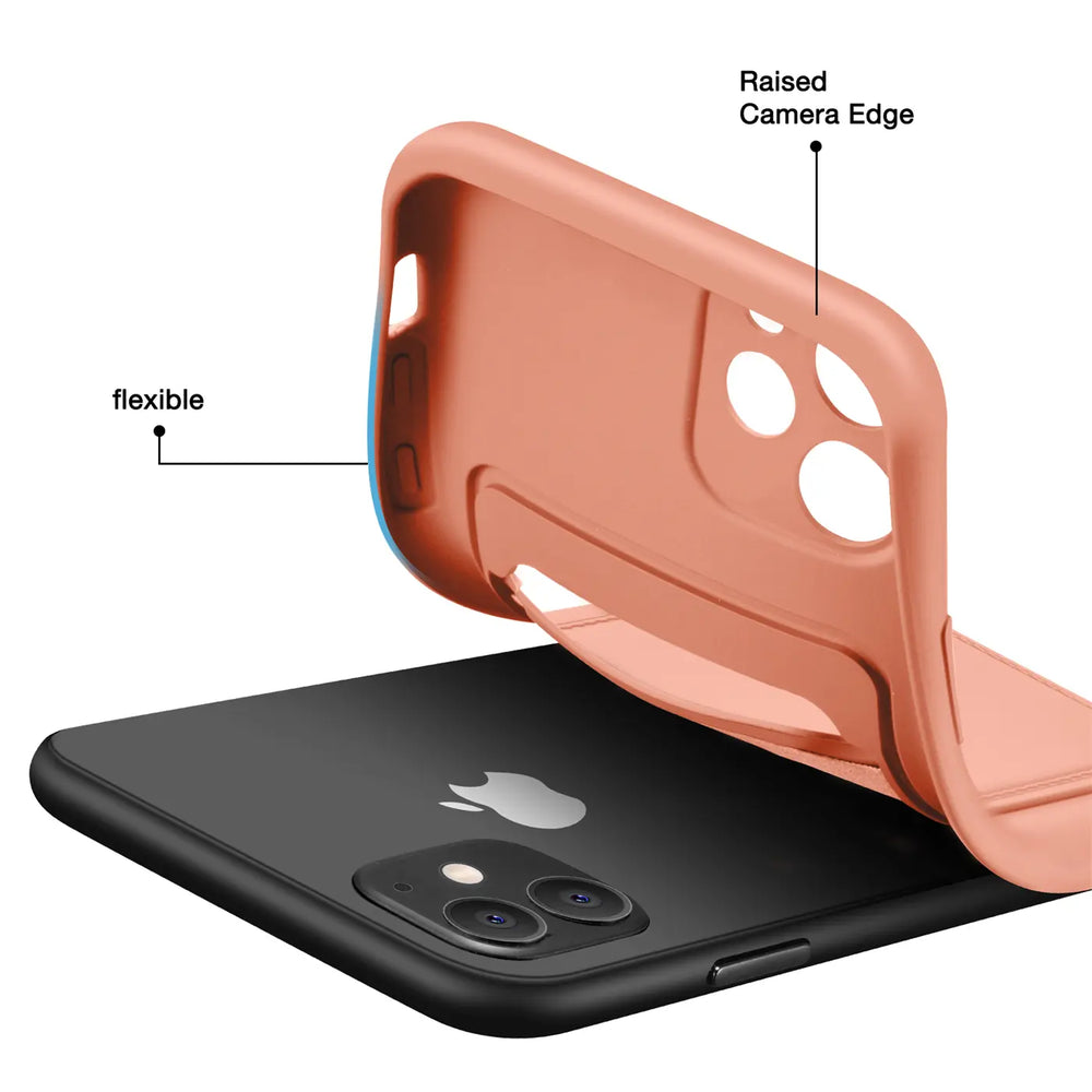 iPhone 11 Handyhülle in Rosa mit Kameraschutz und Kartenfach