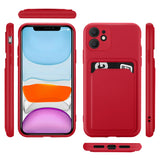 iPhone 11 Handyhülle in Rot mit Kameraschutz und Kartenfach