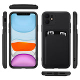 iPhone 11 Handyhülle in Schwarz mit Kameraschutz und Kartenfach