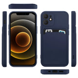 iPhone 12 Handyhülle in Blau mit Kameraschutz und Kartenfach