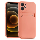 iPhone 12 Mini Handyhülle in Rosa mit Kameraschutz und Kartenfach