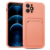 iPhone 12 Pro Max Handyhülle in Rosa mit Kameraschutz und Kartenfach