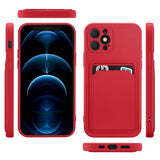 iPhone 12 Pro Max Handyhülle in Rot mit Kameraschutz und Kartenfach