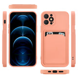 iPhone 12 Pro Handyhülle in Rosa mit Kameraschutz und Kartenfach