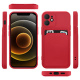 iPhone 12 Handyhülle in Rot mit Kameraschutz und Kartenfach