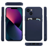 iPhone 13 Mini Handyhülle in Blau mit Kameraschutz und Kartenfach