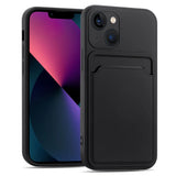 iPhone 13 Mini Handyhülle in Schwarz mit Kameraschutz und Kartenfach