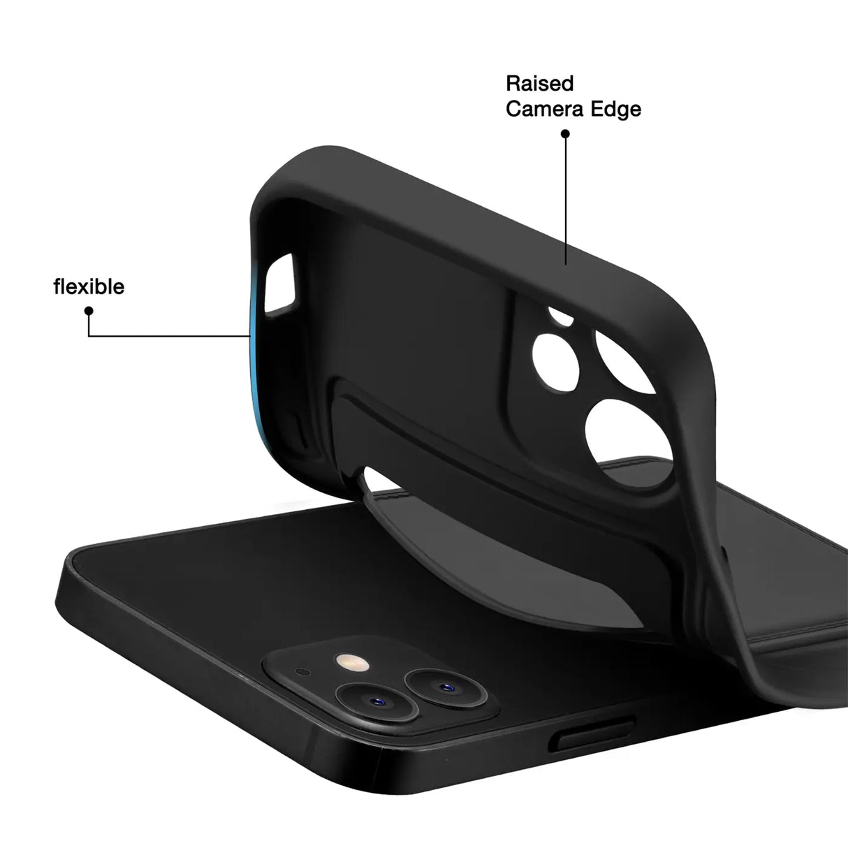 iPhone 13 Mini Handyhülle in Schwarz mit Kameraschutz und Kartenfach