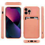 iPhone 13 Pro Max Handyhülle in Rosa mit Kameraschutz und Kartenfach