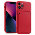 iPhone 13 Pro Max Handyhülle in Rot mit Kameraschutz und Kartenfach