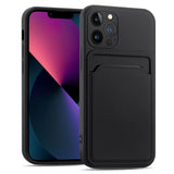 iPhone 13 Pro Max Handyhülle in Schwarz mit Kameraschutz und Kartenfach