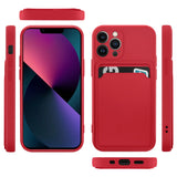 iPhone 13 Pro Handyhülle in Rot mit Kameraschutz und Kartenfach