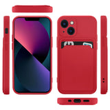 iPhone 13 Handyhülle in Rot mit Kameraschutz und Kartenfach