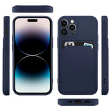 iPhone 15 Pro Handyhülle in Blau mit Kameraschutz und Kartenfach