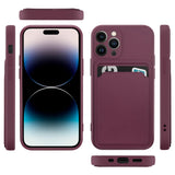 iPhone 15 Pro Handyhülle in Lila mit Kameraschutz und Kartenfach