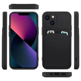 iPhone 15 Handyhülle in Schwarz mit Kameraschutz und Kartenfach