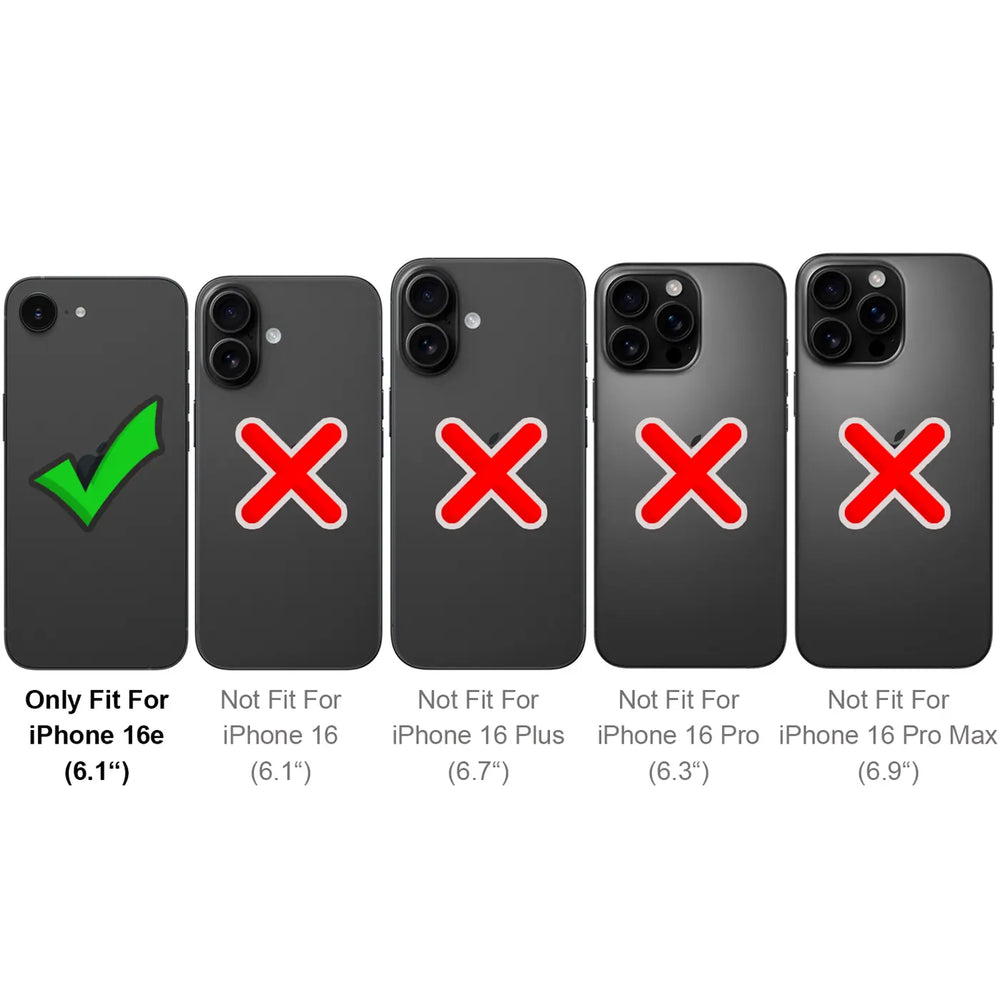 iPhone 16e Handyhülle in Rot mit Kameraschutz und Kartenfach