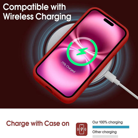 iPhone 16e Handyhülle in Rot mit Kameraschutz und Kartenfach