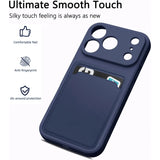 iPhone Air Handyhülle in Blau mit Kameraschutz und Kartenfach