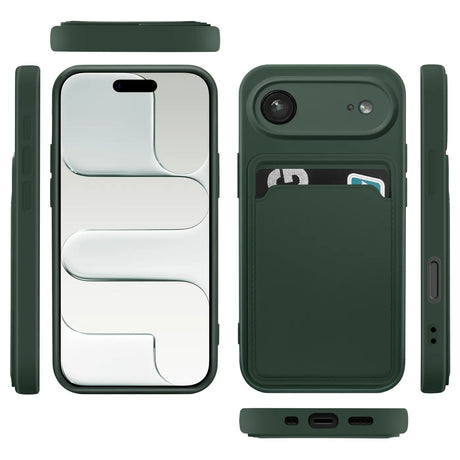 iPhone Air Handyhülle in Grün mit Kameraschutz und Kartenfach