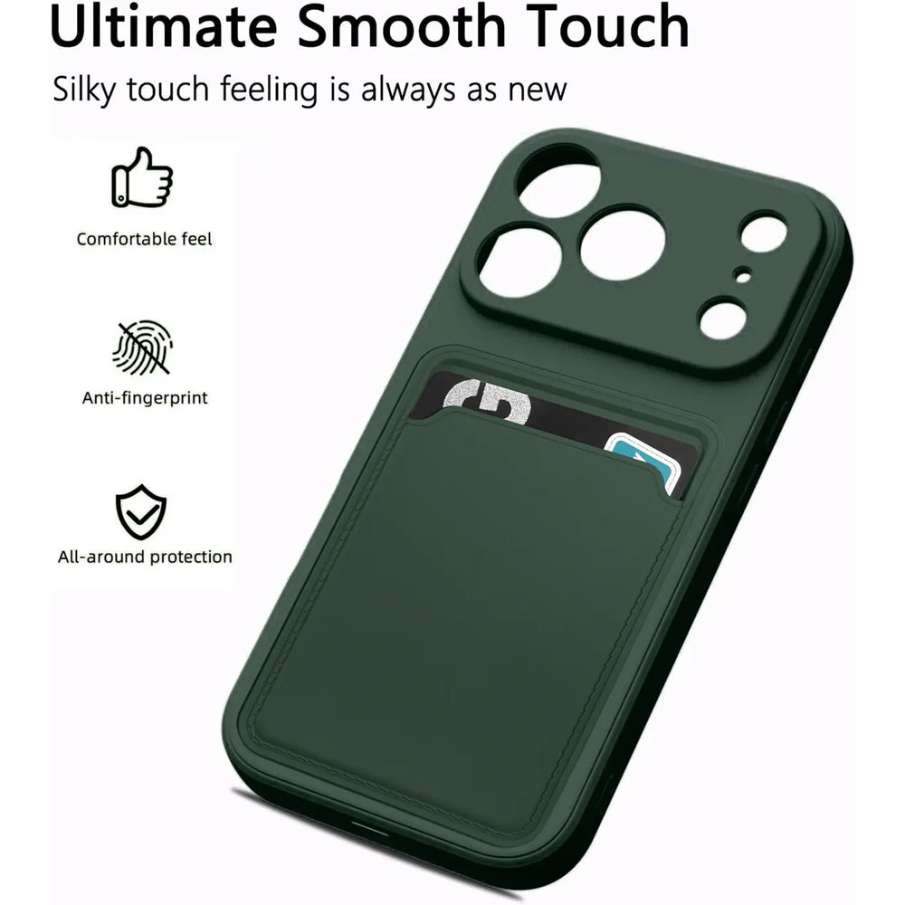 iPhone Air Handyhülle in Grün mit Kameraschutz und Kartenfach