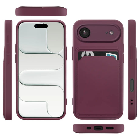 iPhone Air Handyhülle in Lila mit Kameraschutz und Kartenfach