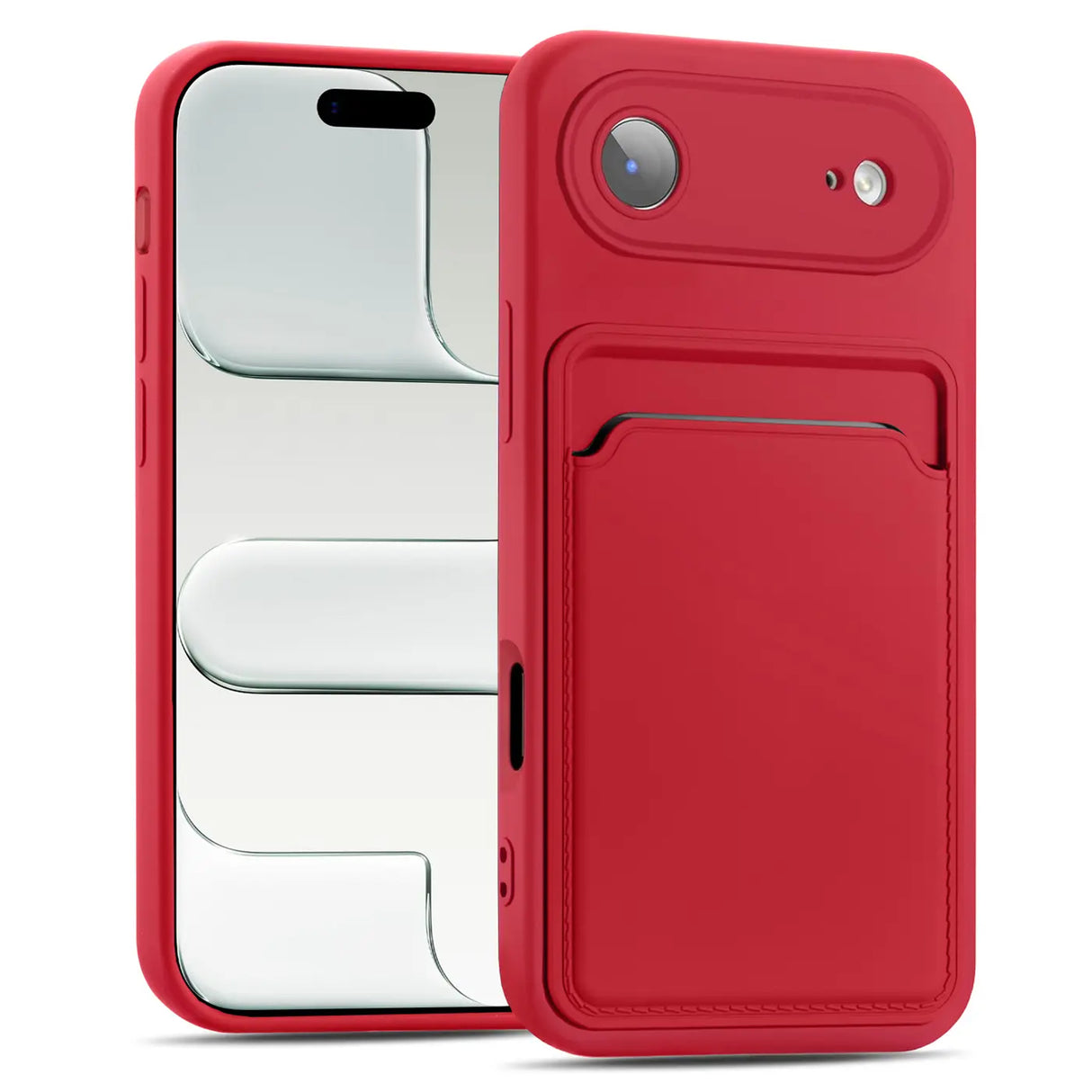 iPhone Air Handyhülle in Rot mit Kameraschutz und Kartenfach