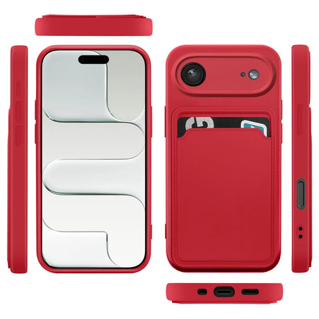 iPhone Air Handyhülle in Rot mit Kameraschutz und Kartenfach