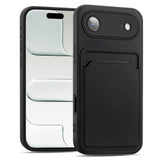 iPhone Air Handyhülle in Schwarz mit Kameraschutz und Kartenfach