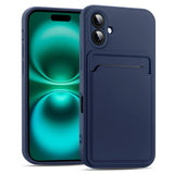 iPhone 17 Handyhülle in Blau mit Kameraschutz und Kartenfach