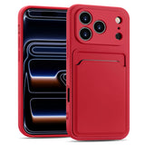 iPhone 17 Pro Max Handyhülle in Rot mit Kameraschutz und Kartenfach