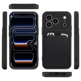 iPhone 17 Pro Max Handyhülle in Schwarz mit Kameraschutz und Kartenfach