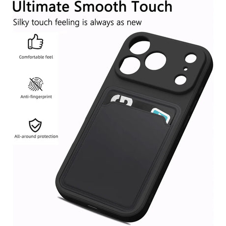 iPhone 17 Pro Max Handyhülle in Schwarz mit Kameraschutz und Kartenfach