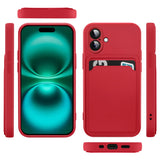 iPhone 17 Handyhülle in Rot mit Kameraschutz und Kartenfach