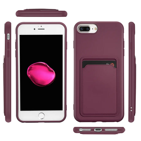 iPhone 7 Plus / 8 Plus Handyhülle in Lila mit Kameraschutz und Kartenfach