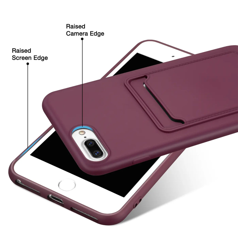 iPhone 7 Plus / 8 Plus Handyhülle in Lila mit Kameraschutz und Kartenfach