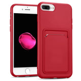 iPhone 7 Plus / 8 Plus Handyhülle in Rot mit Kameraschutz und Kartenfach