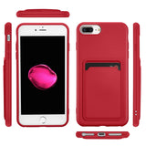 iPhone 7 Plus / 8 Plus Handyhülle in Rot mit Kameraschutz und Kartenfach