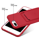 iPhone 7 Plus / 8 Plus Handyhülle in Rot mit Kameraschutz und Kartenfach
