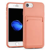 iPhone 7 / 8 / SE 2 / SE 3 Handyhülle in Rosa mit Kameraschutz und Kartenfach