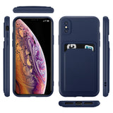 iPhone X / XS Handyhülle in Blau mit Kameraschutz und Kartenfach