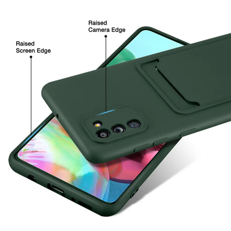 Samsung Galaxy A02s Handyhülle in Grün mit Kameraschutz und Kartenfach