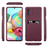 Samsung Galaxy A02s Handyhülle in Lila mit Kameraschutz und Kartenfach