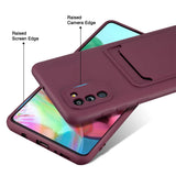 Samsung Galaxy A02s Handyhülle in Lila mit Kameraschutz und Kartenfach