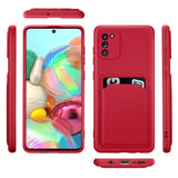 Samsung Galaxy A02s Handyhülle in Rot mit Kameraschutz und Kartenfach