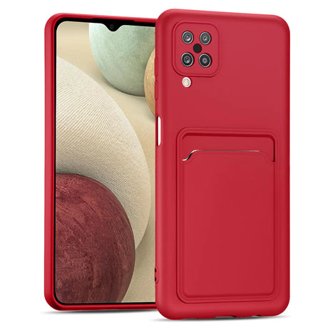 Samsung Galaxy A12 / M12 Handyhülle in Rot mit Kameraschutz und Kartenfach