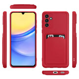 Samsung Galaxy A15 4G / 5G Handyhülle in Rot mit Kameraschutz und Kartenfach