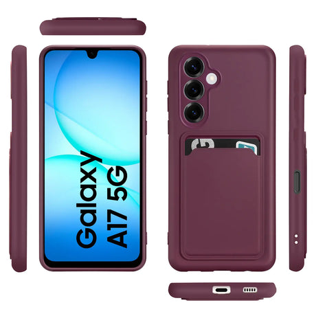 Samsung Galaxy A17 5G Handyhülle in Lila mit Kameraschutz und Kartenfach