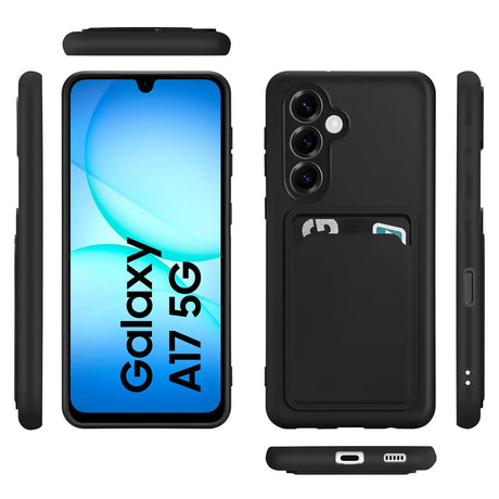 Samsung Galaxy A17 5G Handyhülle in Schwarz mit Kameraschutz und Kartenfach